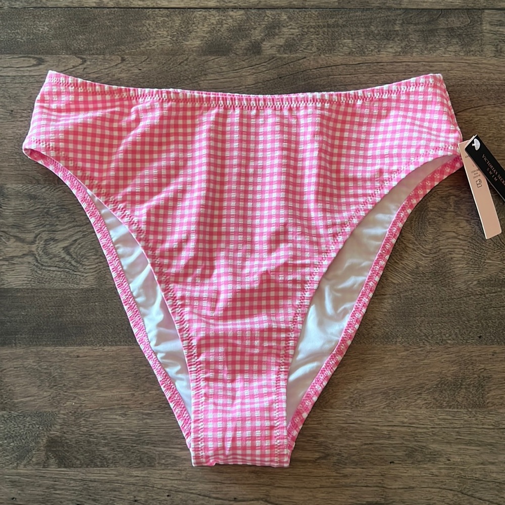 Victoria’s Secret Swim Pink Gingham Swim Bottom Size L